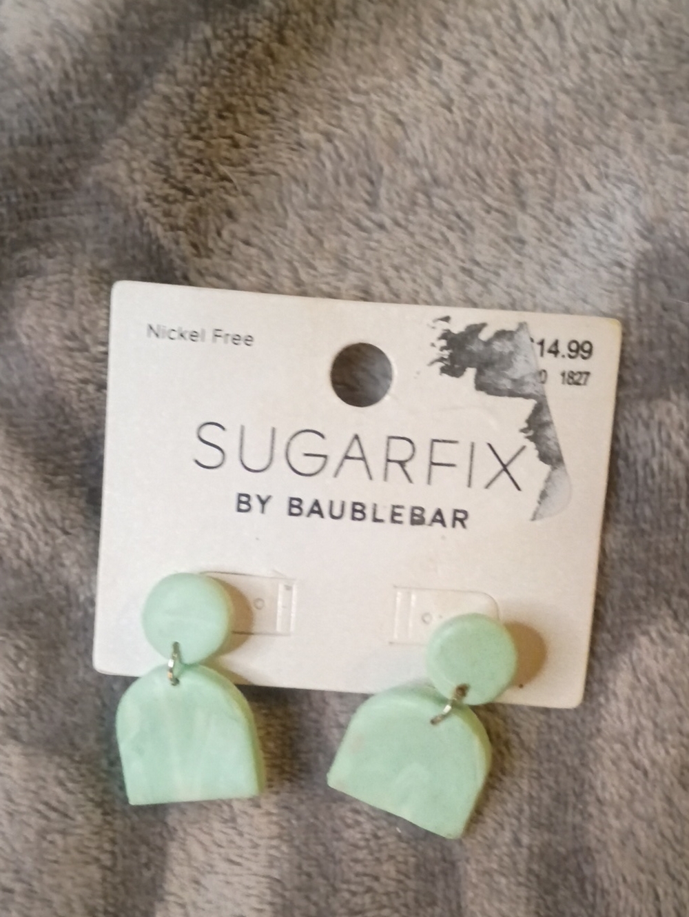 BaubleBar Mint Green Arch Drop Earrings